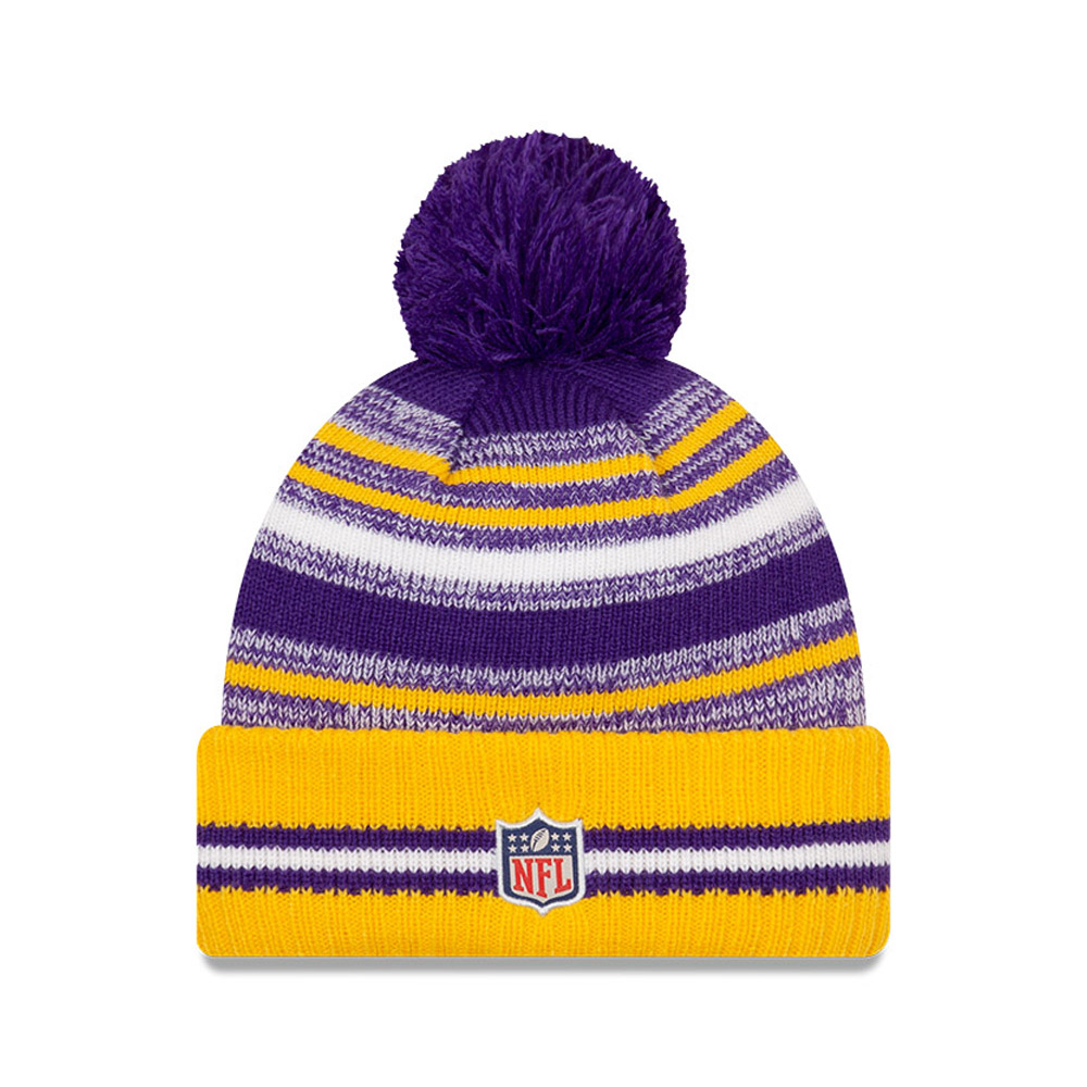 Minnesota Vikings NFL Sideline Kids Purple Bobble Beanie Hat