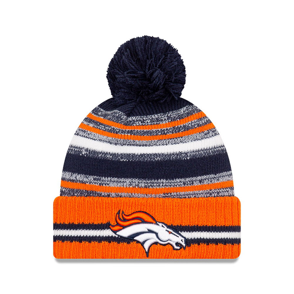 Denver Broncos NFL Sideline Kids Orange Bobble Beanie Hat