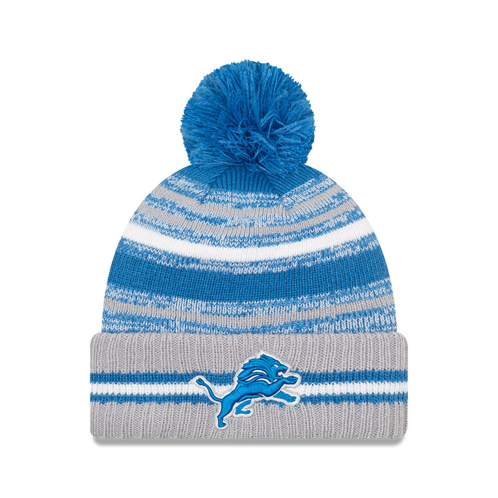 Detroit Lions NFL Sideline Kids Blue Bobble Beanie Hat
