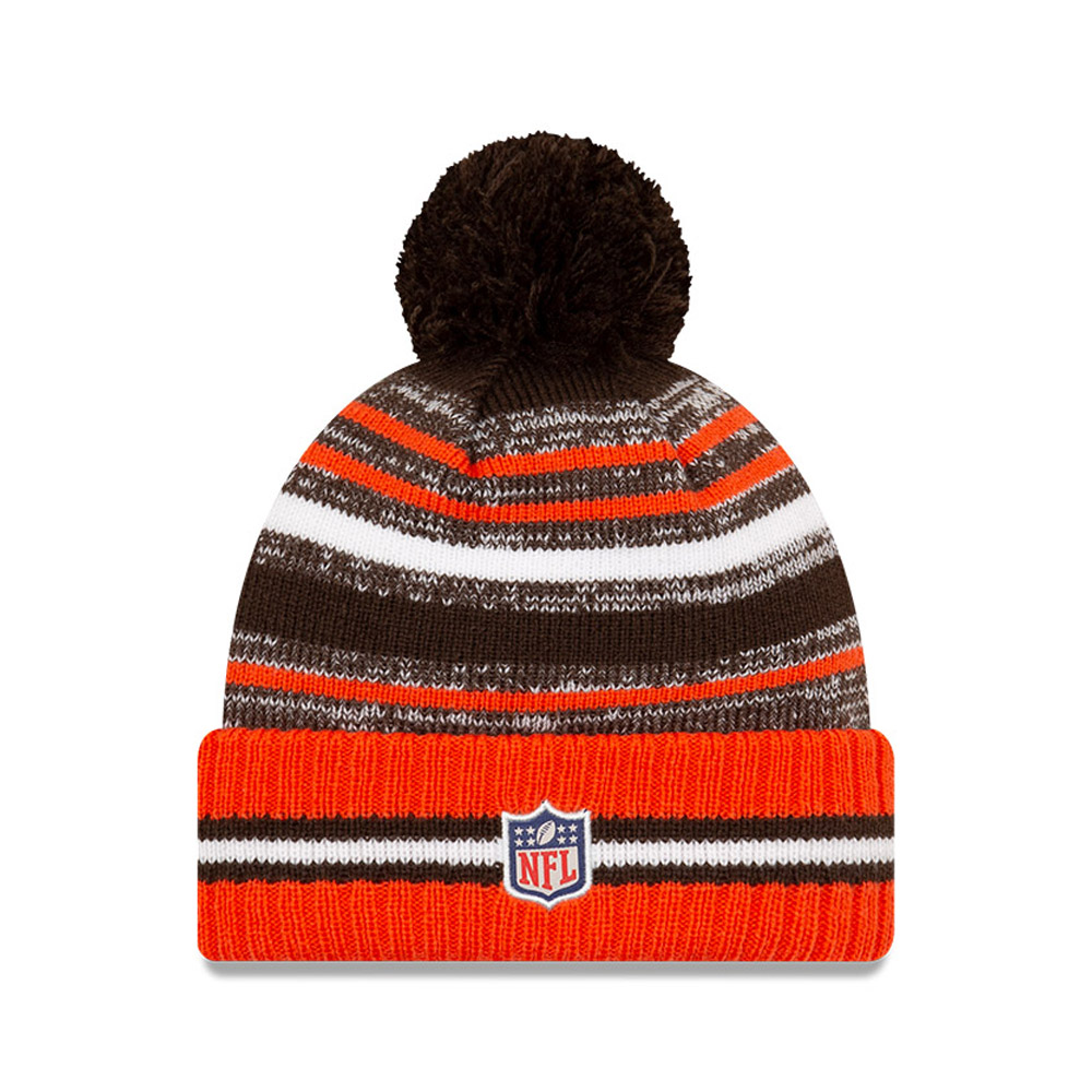 Cleveland Browns NFL Sideline Kids Orange Bobble Beanie Hat