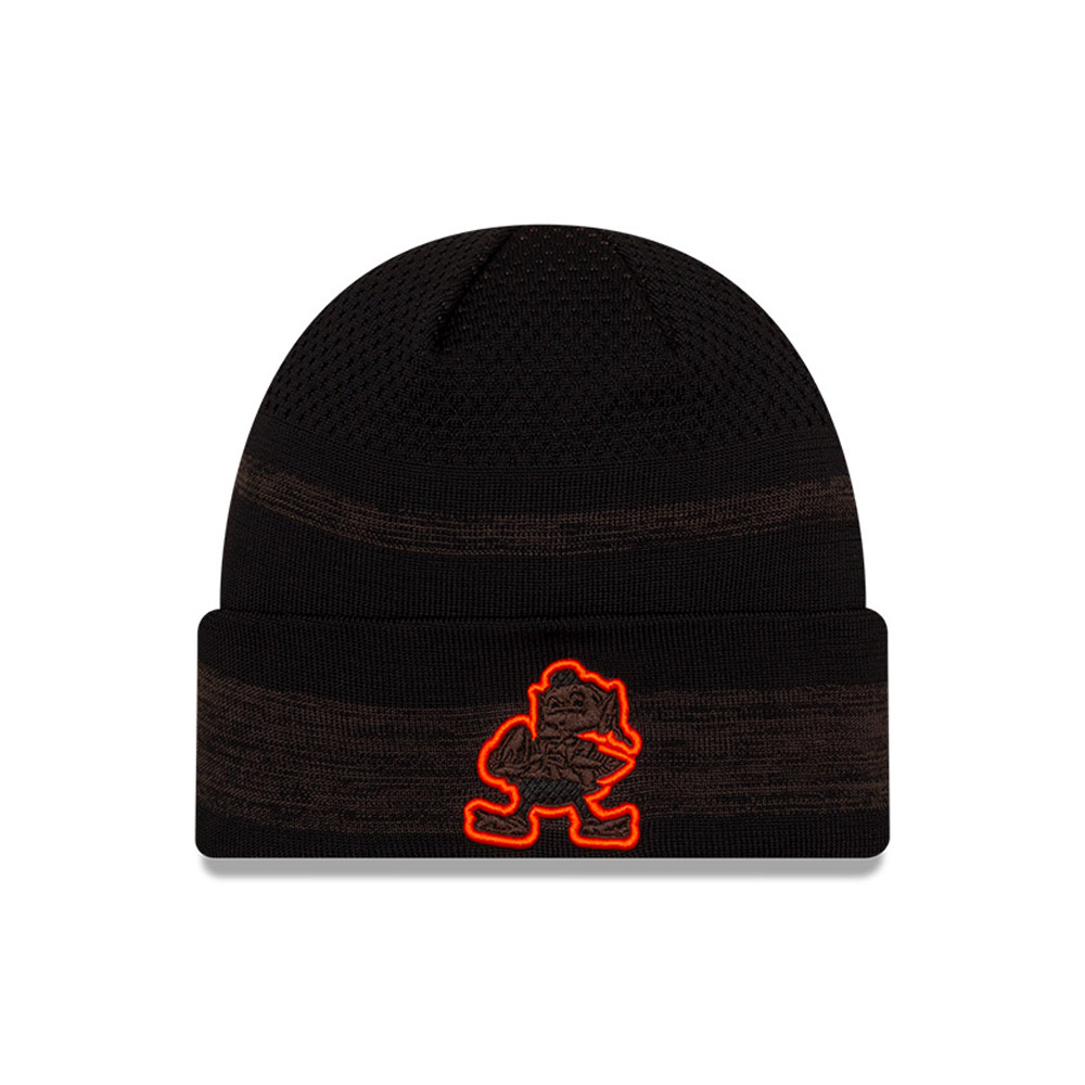 Cleveland Browns NFL Sideline Tech Brown Cuff Beanie Hat