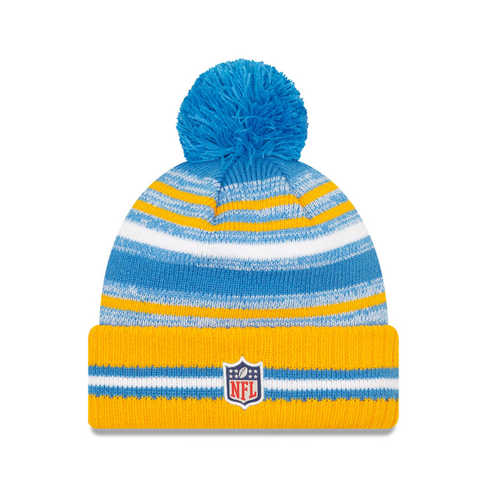 LA Chargers NFL Sideline Blue Bobble Beanie Hat