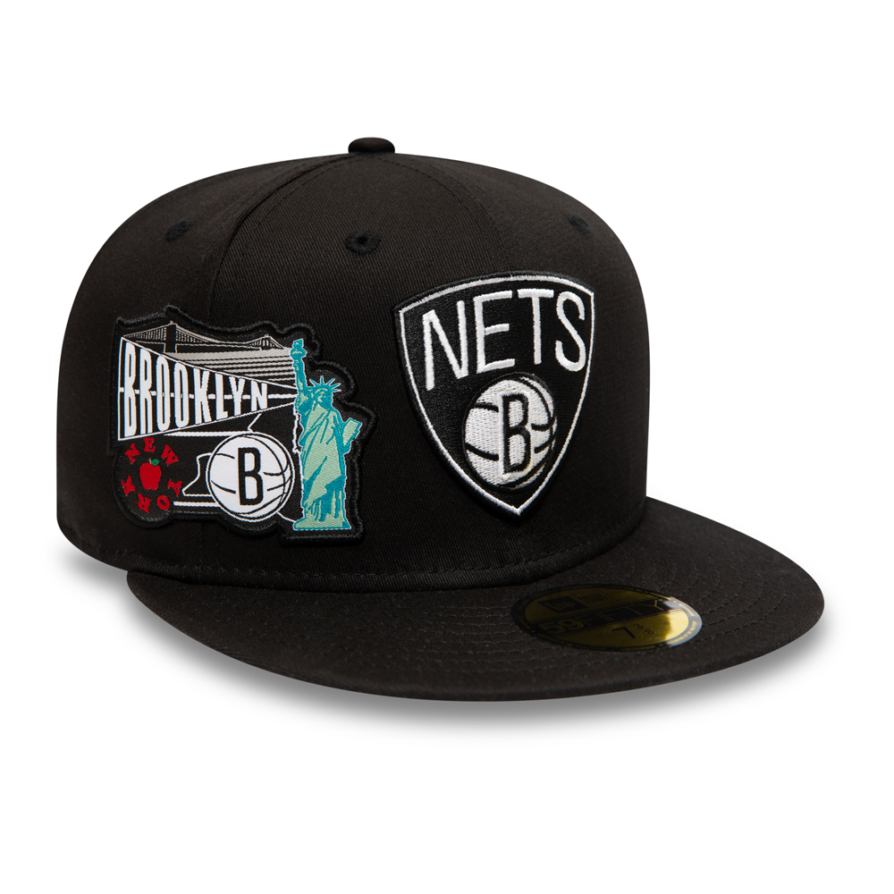 Brooklyn Nets NBA Side Hit Black 59FIFTY Cap