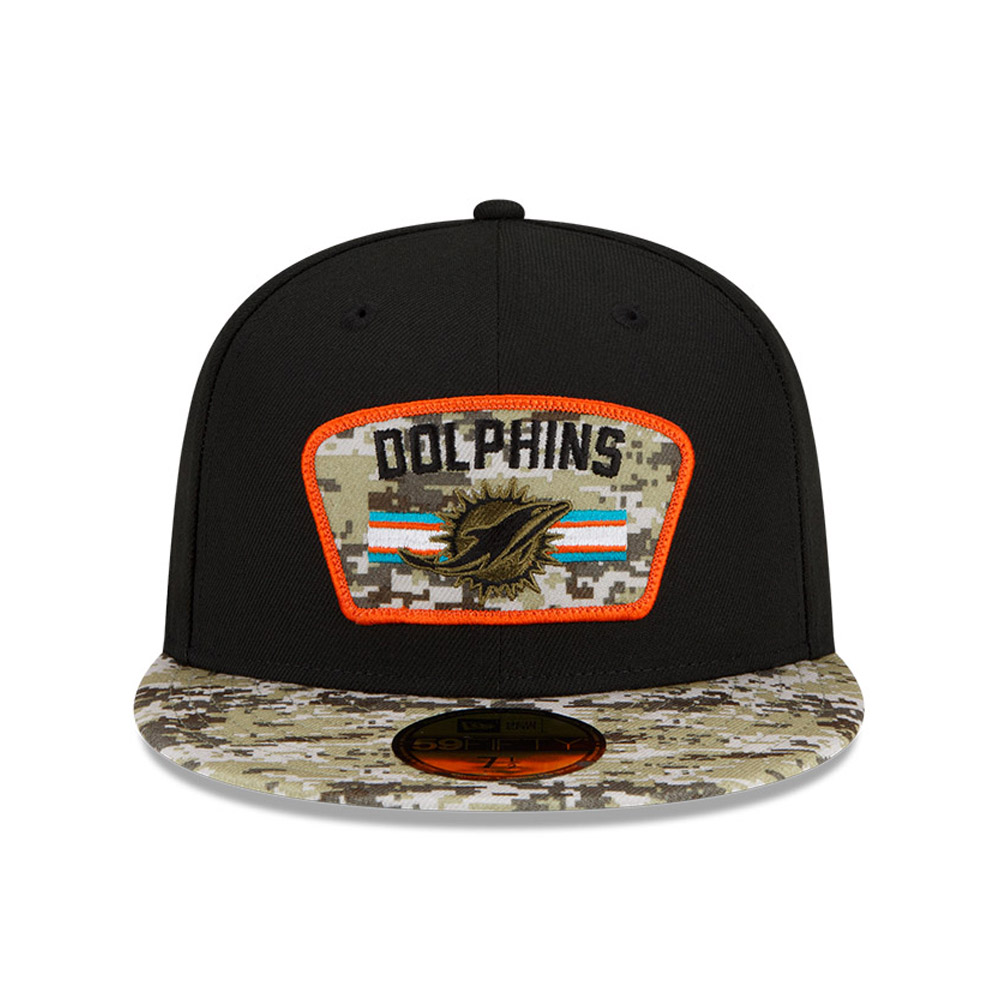 Miami Dolphins NFL Salute to Service Black 59FIFTY Fitted Cap