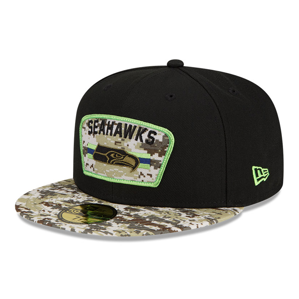 Seattle Seahawks NFL Salute to Service Black 59FIFTY Cap