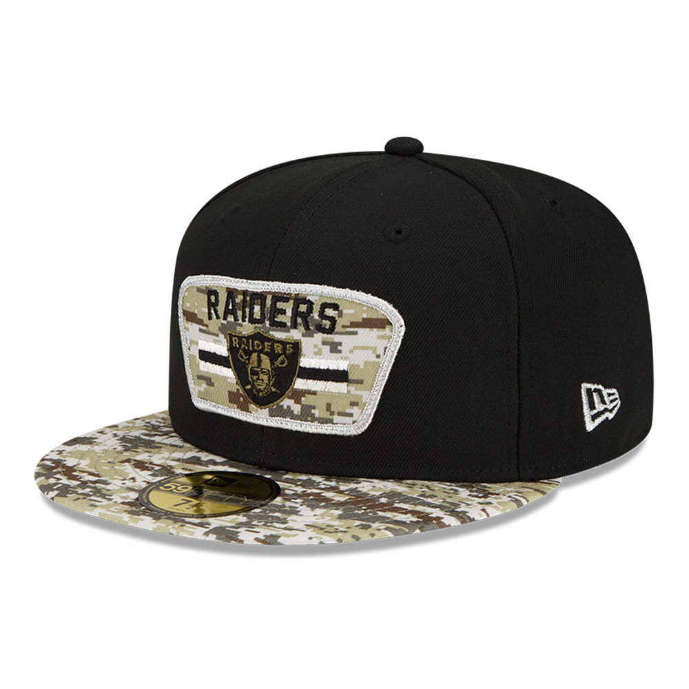 Las Vegas Raiders NFL Salute to Service Black 59FIFTY Fitted Cap