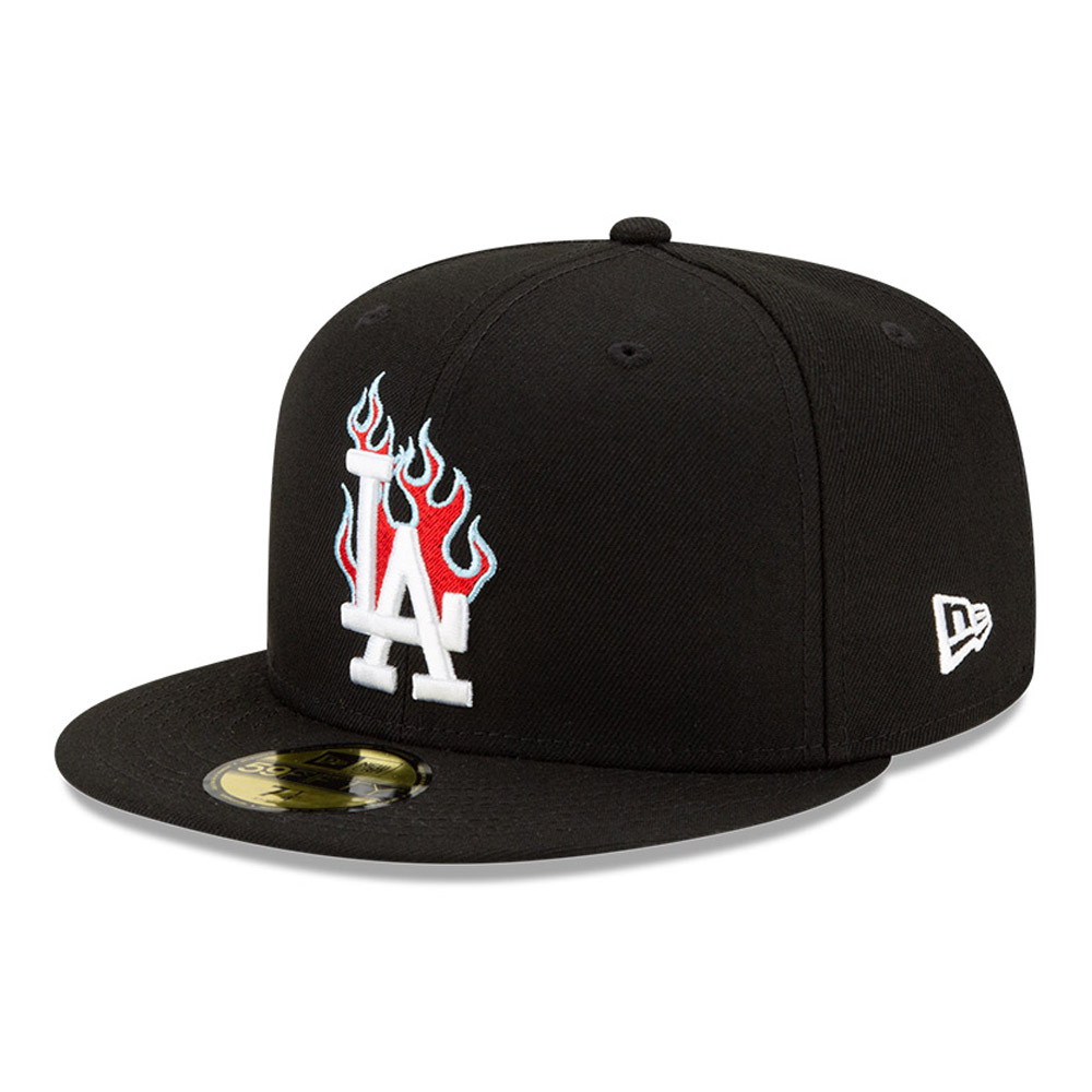 LA Dodgers MLB Team Fire Black 59FIFTY Cap