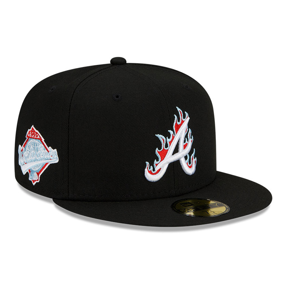 Atlanta Braves MLB Team Fire Black 59FIFTY Cap