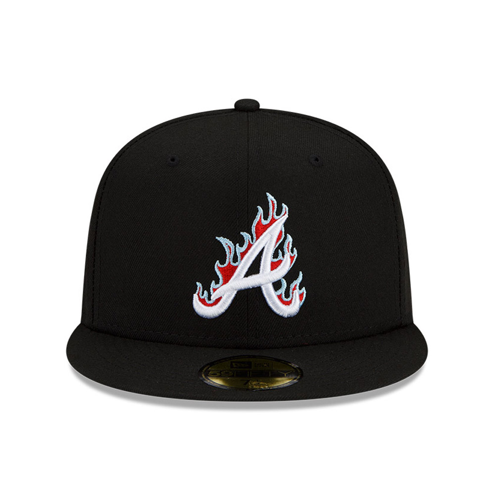Atlanta Braves MLB Team Fire Black 59FIFTY Cap