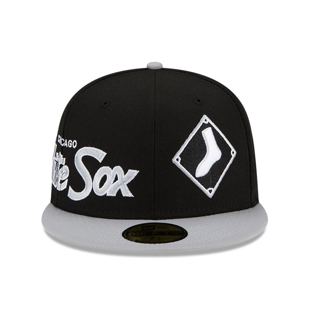 Chicago White Sox MLB Double Logo Black 59FIFTY Fitted Cap