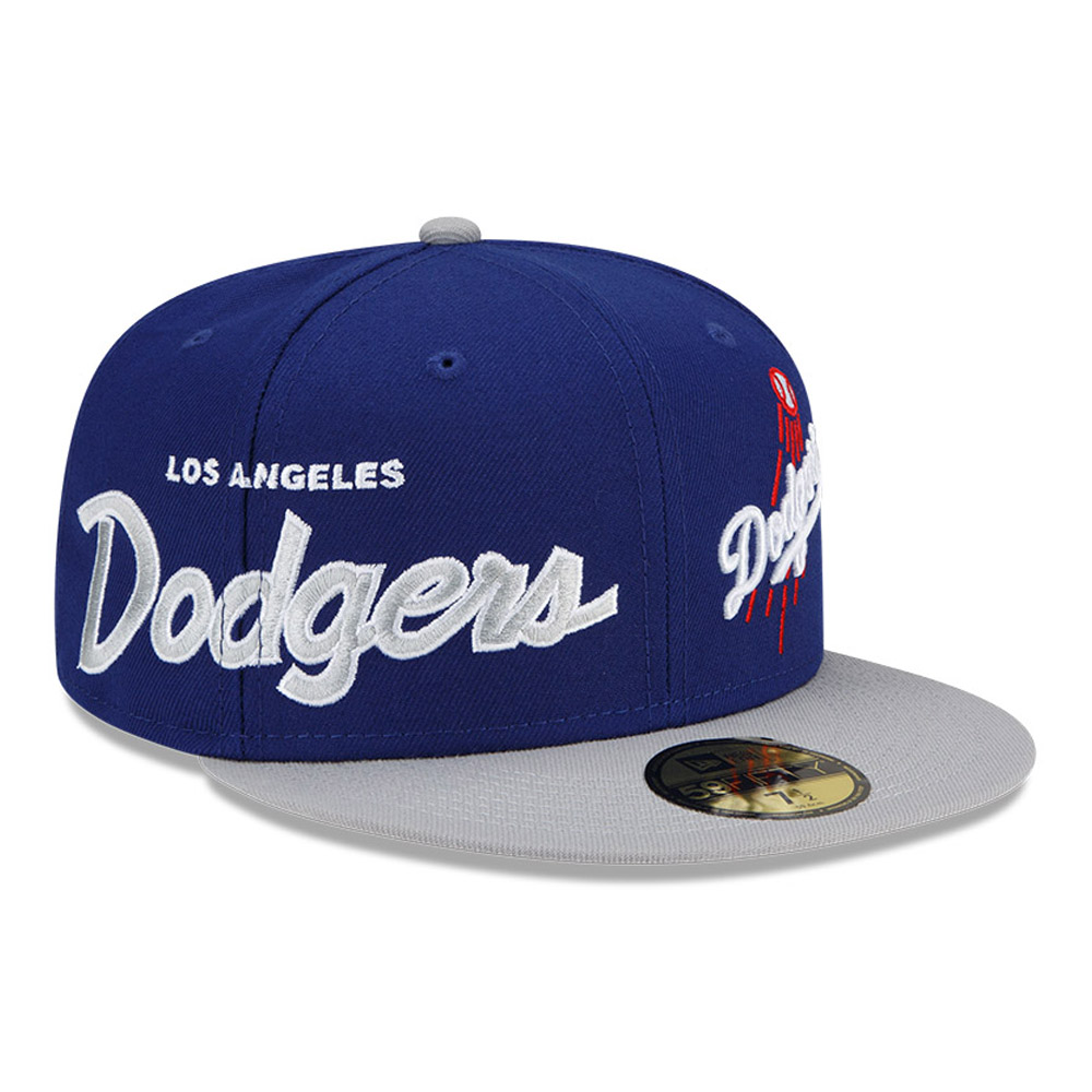 LA Dodgers MLB Double Logo Blue 59FIFTY Fitted Cap