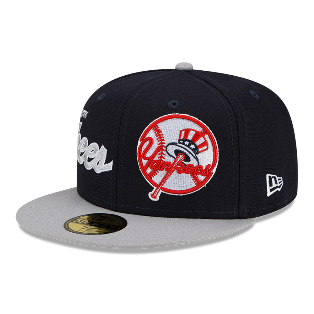 New York Yankees MLB Double Logo Navy 59FIFTY Fitted Cap