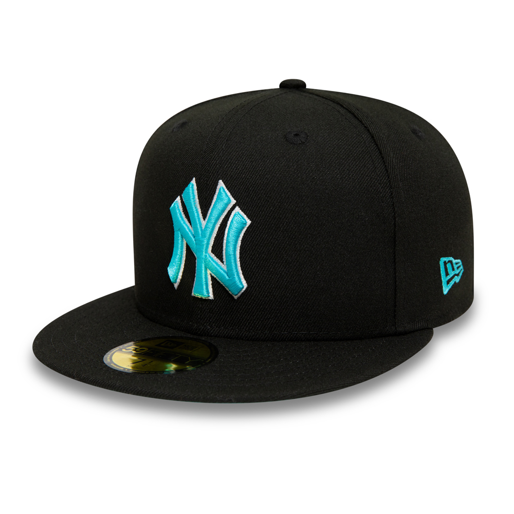 New York Yankees Blue Logo Black 59FIFTY Fitted Cap