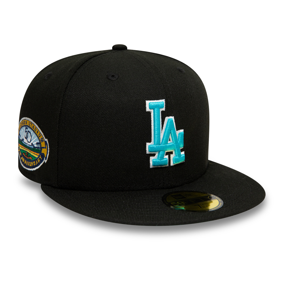 LA Dodgers Blue Logo Black 59FIFTY Cap