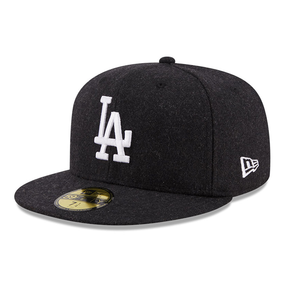 LA Dodgers Melton Black 59FIFTY Fitted Cap