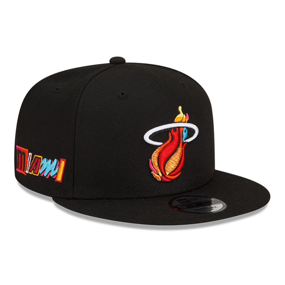 Miami Heat NBA City Edition Black 9FIFTY Snapback Cap