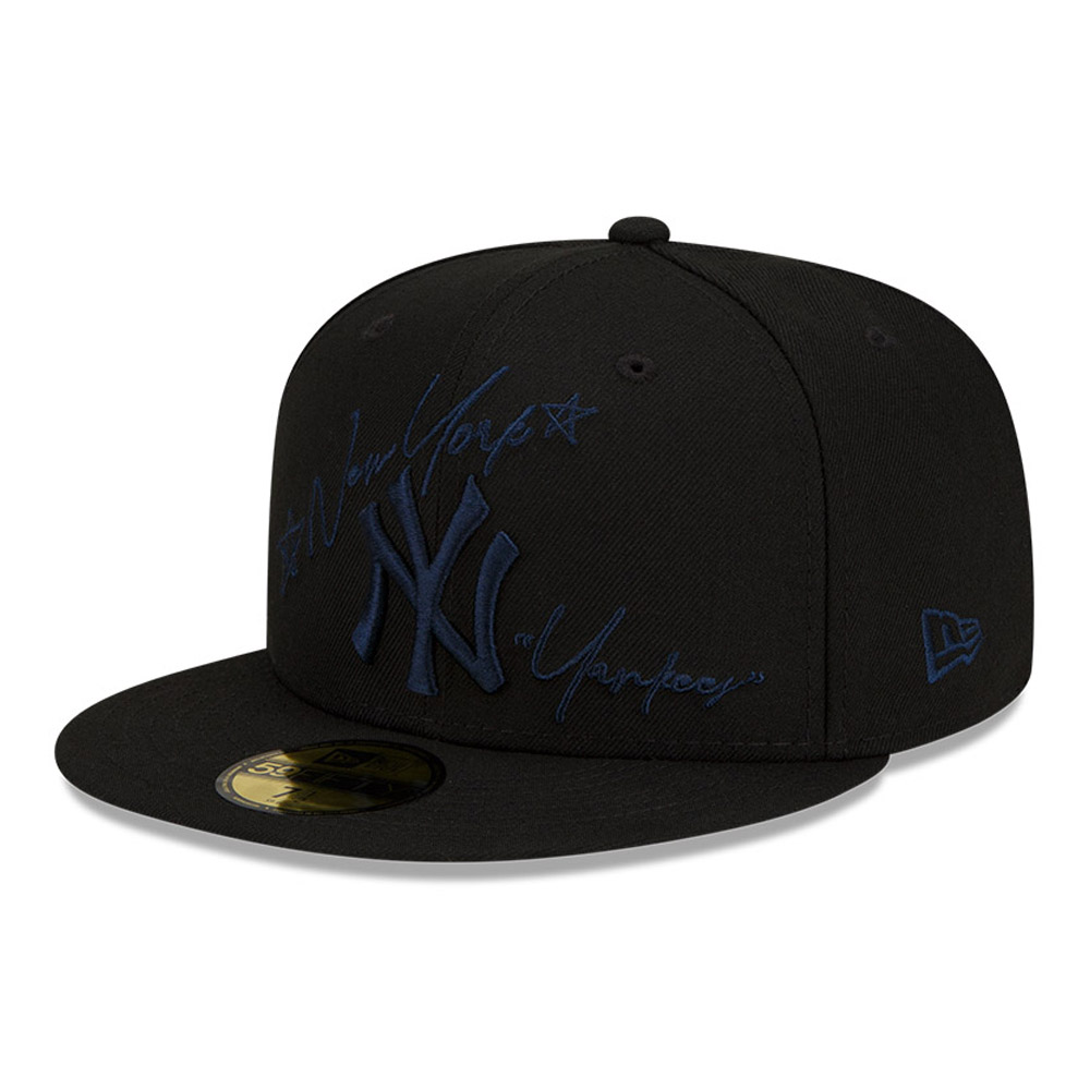 New York Yankees MLB Cursive Black 59FIFTY Cap