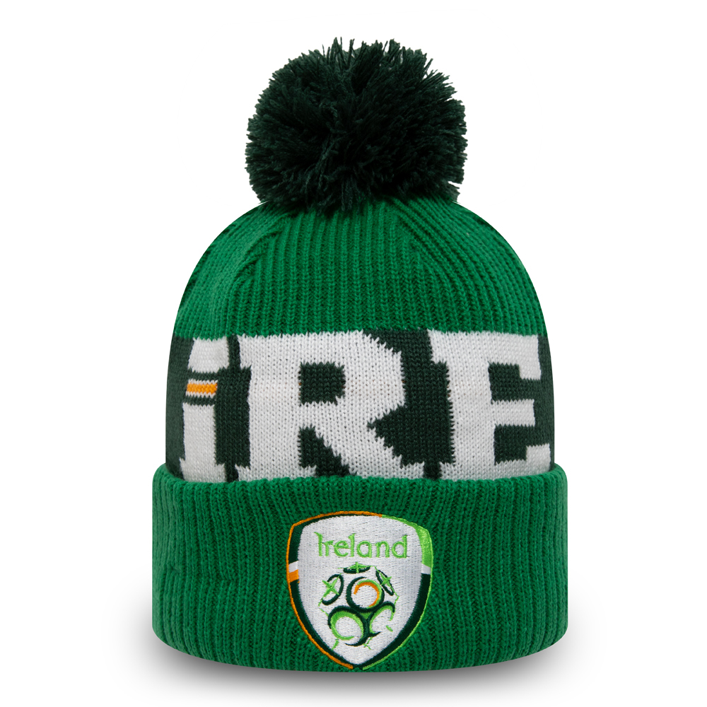 FA Ireland Essential Green Bobble Beanie Hat
