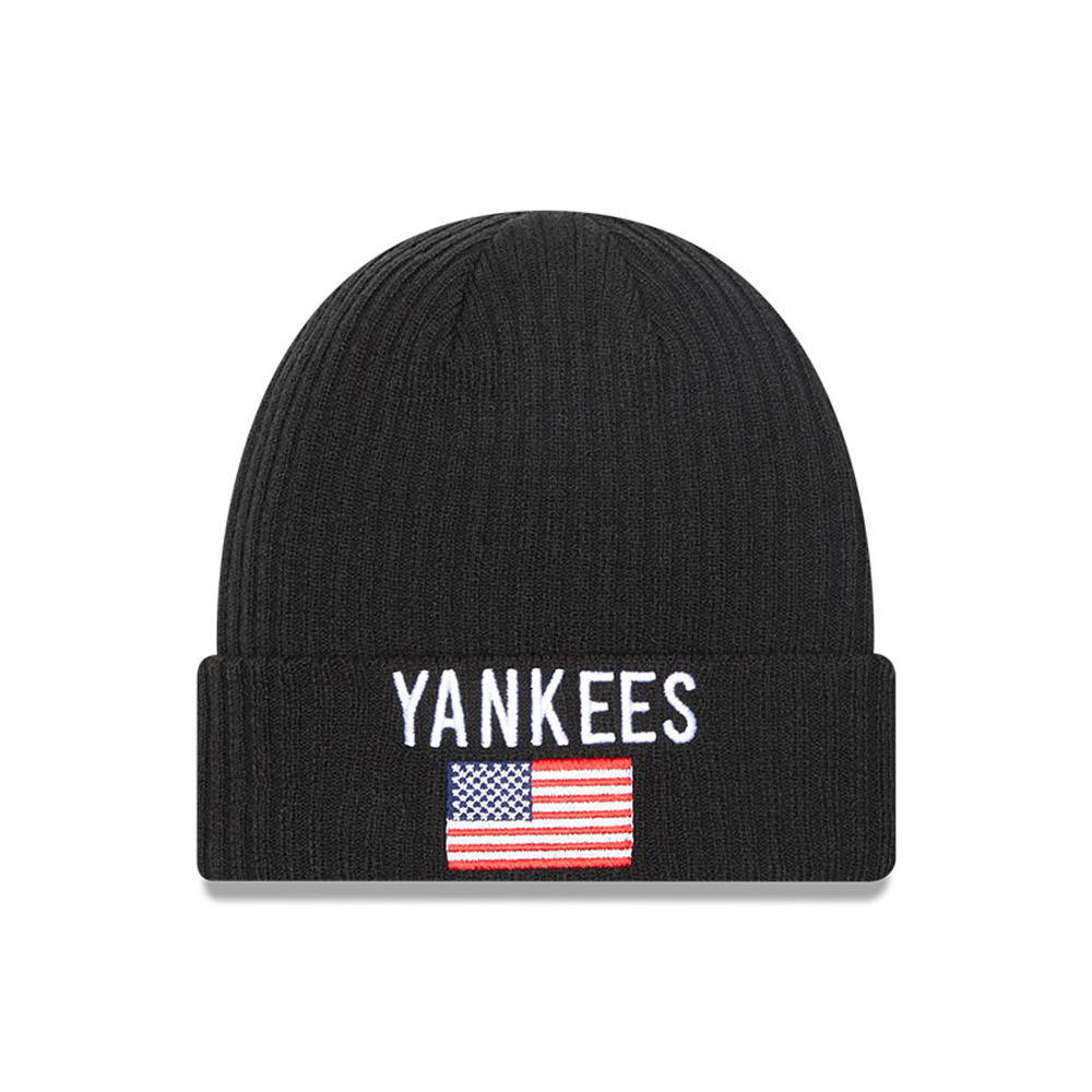 New York Yankees Team Flag Black Cuff Beanie Hat