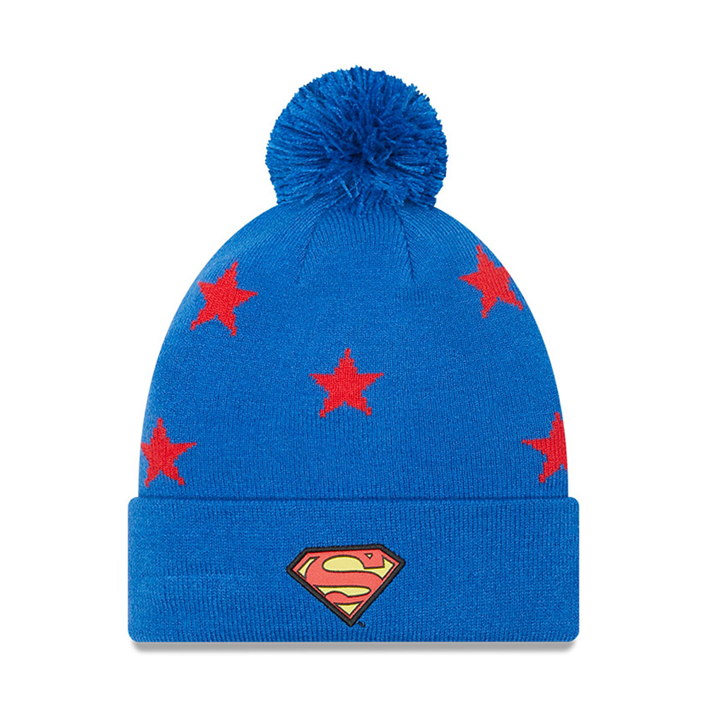 Superman Star Kids Blue Bobble Beanie Hat