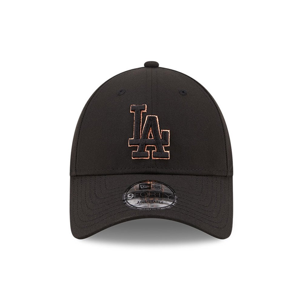 LA Dodgers Gold Logo Black 9FORTY Cap
