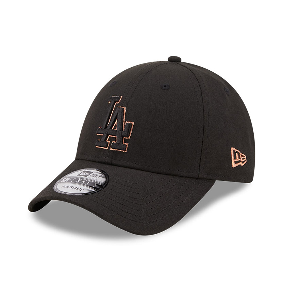 LA Dodgers Gold Logo Black 9FORTY Cap