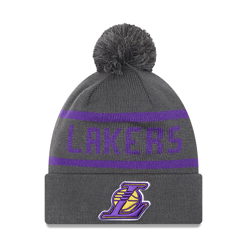 LA Lakers Grey Bobble Beanie Hat