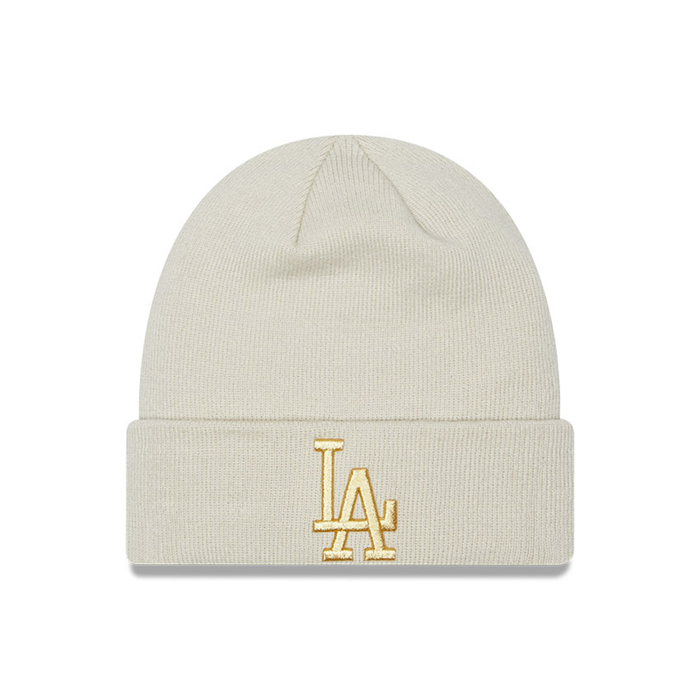 LA Dodgers Metallic Logo Womens Stone Cuff Beanie Hat