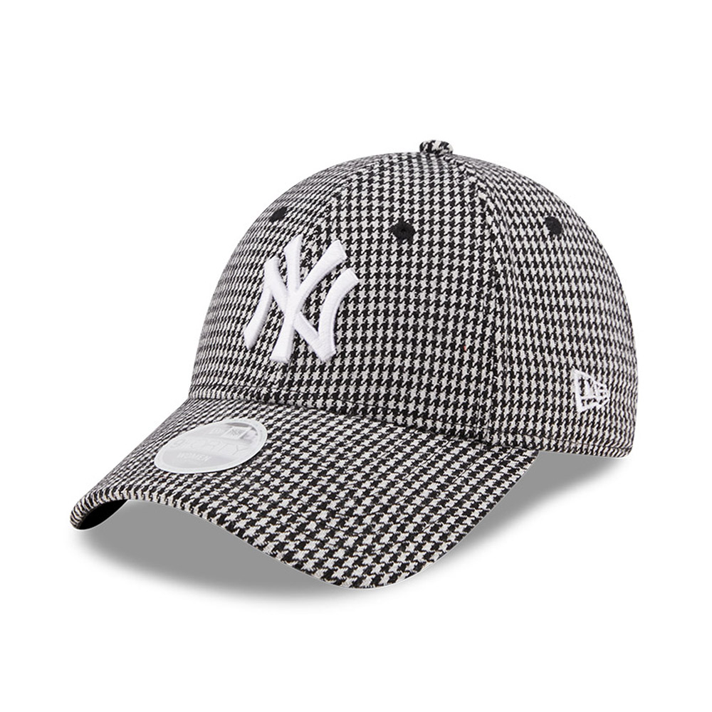 New York Yankees Houndstooth Femenino Negro 9FORTY Gorra