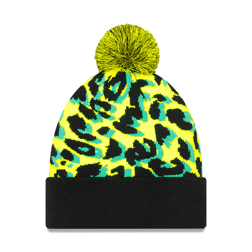 VR46 Print Yellow Bobble Beanie Hat