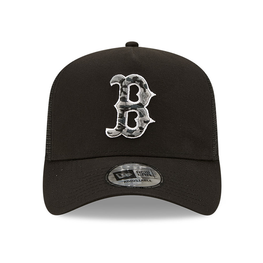 Boston Red Sox Camo Infill Black A-Frame Trucker Cap