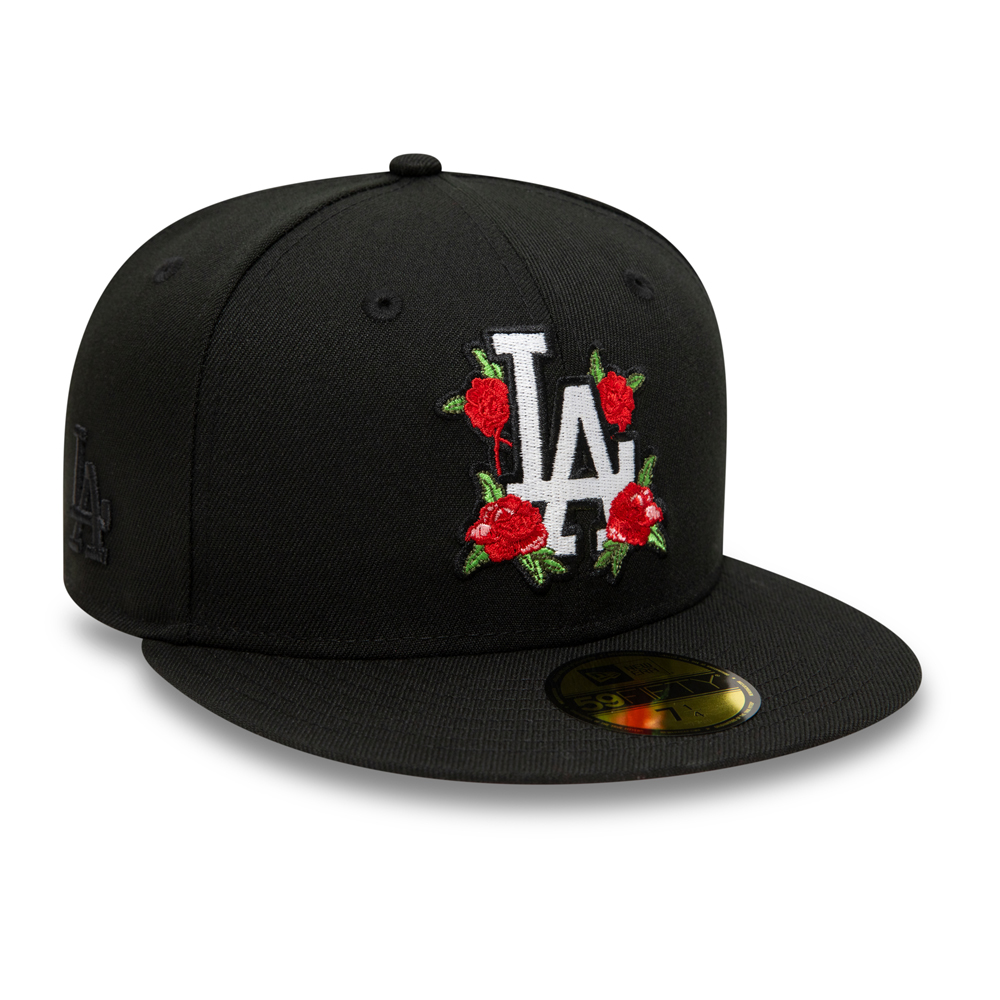 LA Dodgers MLB Floral Black 59FIFTY Fitted Cap