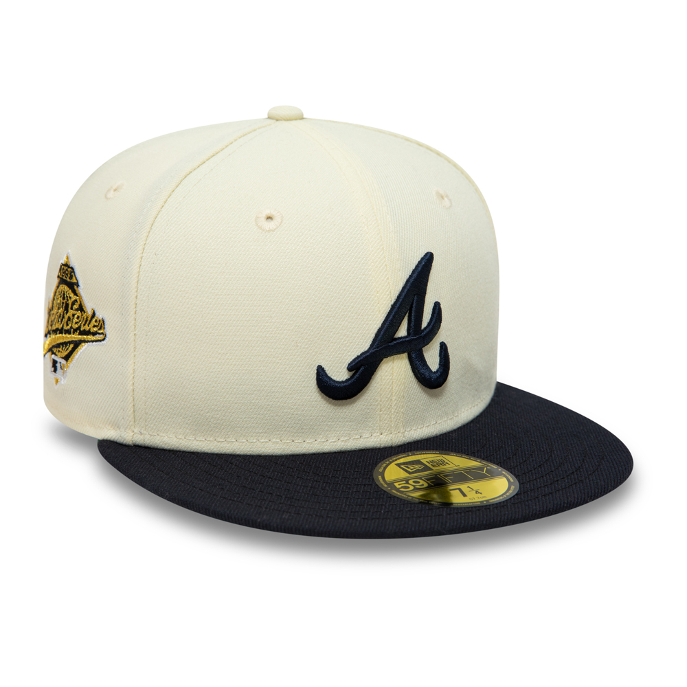 Atlanta Braves MLB Patch Chrome White 59FIFTY Fitted Cap