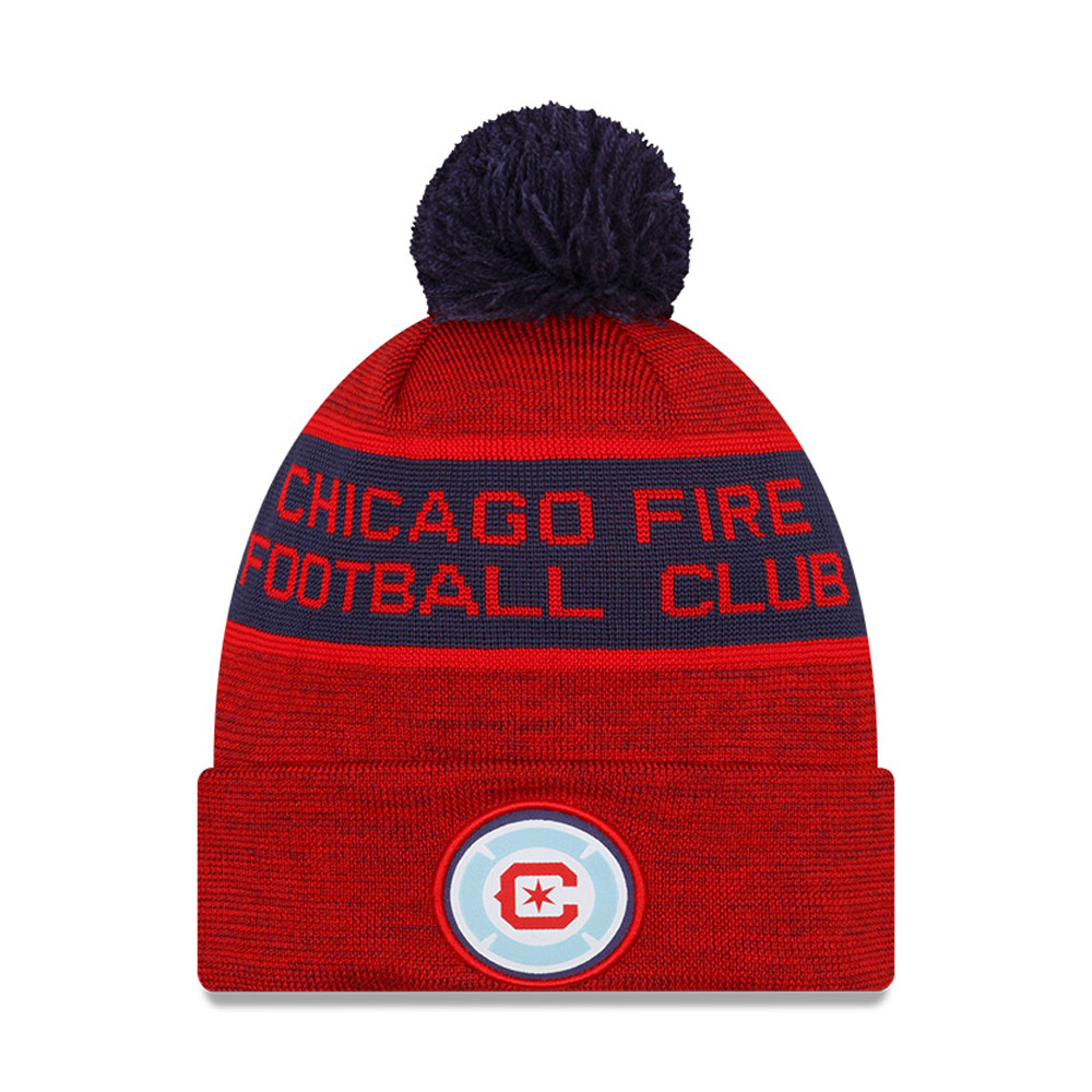 Chicago Fire MLS Kick Off Red Bobble Beanie Hat