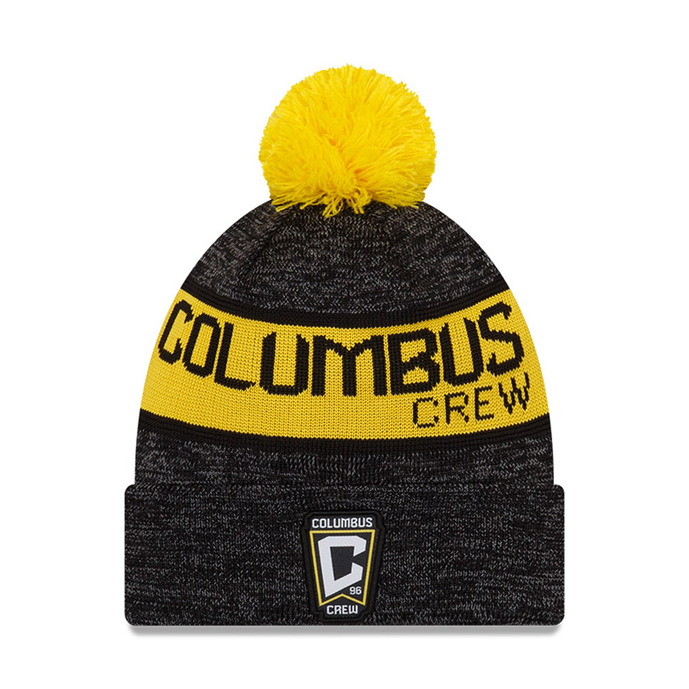 Columbus Crew MLS Kick Off Black Bobble Beanie Hat