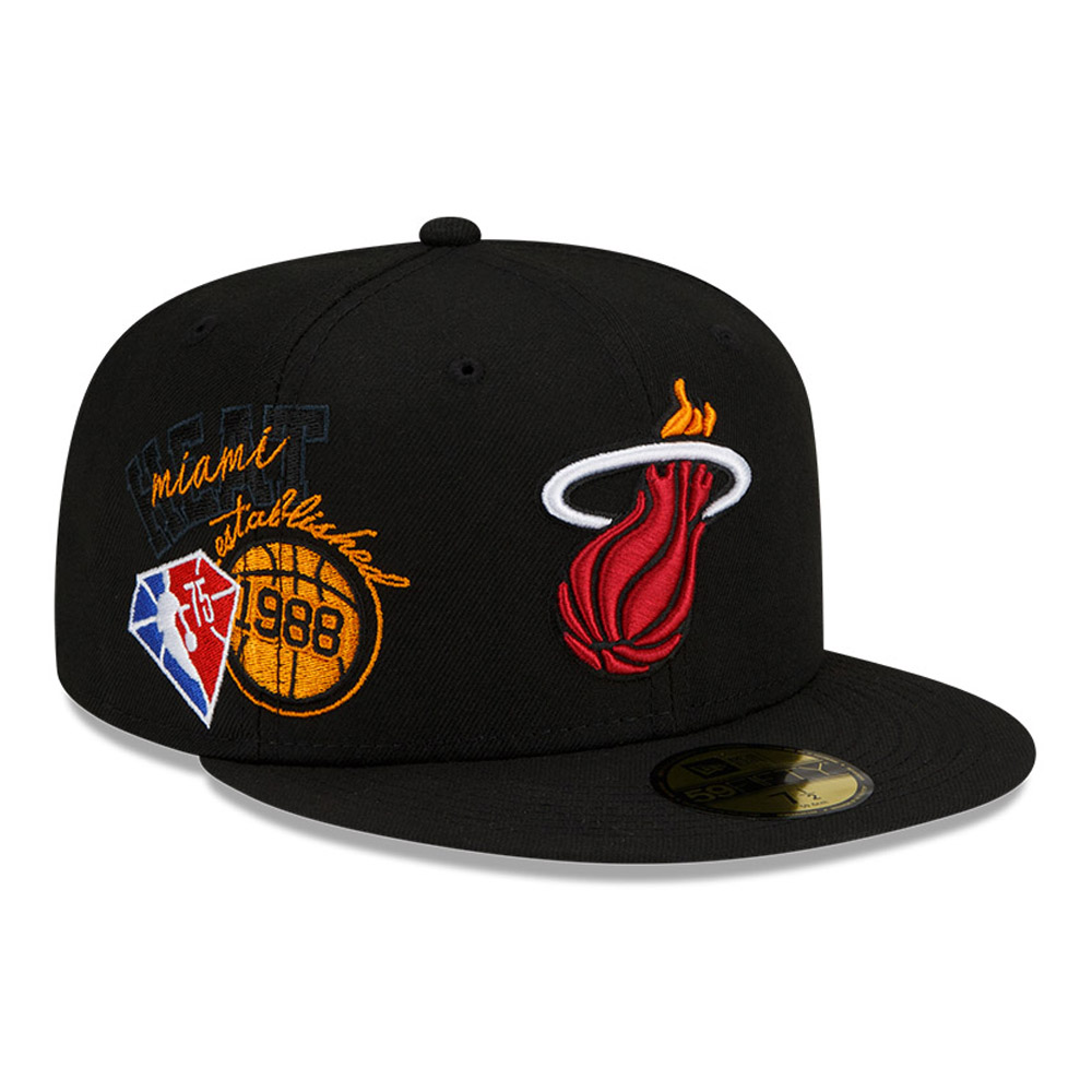 Miami Heat NBA Back Half Black 59FIFTY Fitted Cap