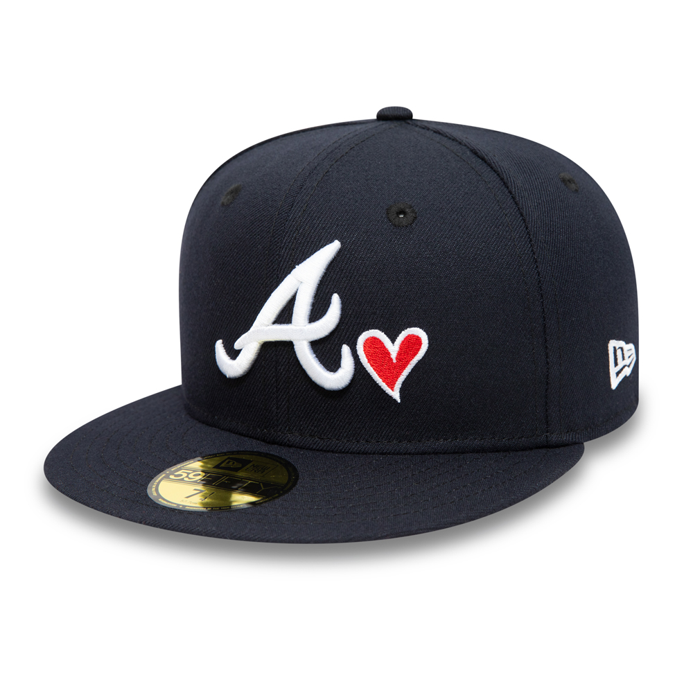 Atlanta Braves MLB Heart Navy 59FIFTY Fitted Cap