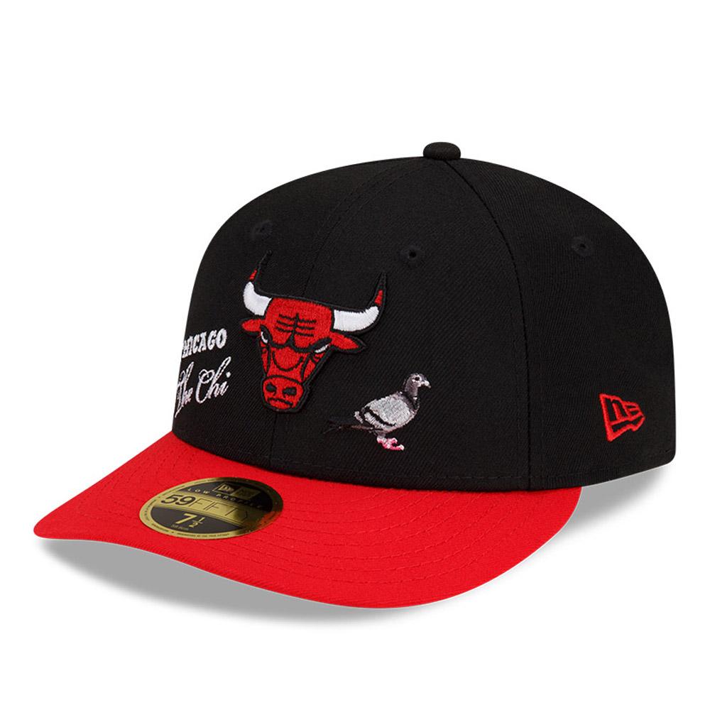 Chicago Bulls Staple Black 59FIFTY Low Profile Cap