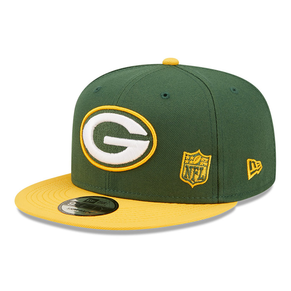 Green Bay Packers NFL Black Letter Arch Green 9FIFTY Snapback Cap