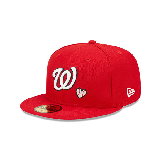 Cappellino 59FIFTY Fitted Washington MLB Team Heart Rosso
