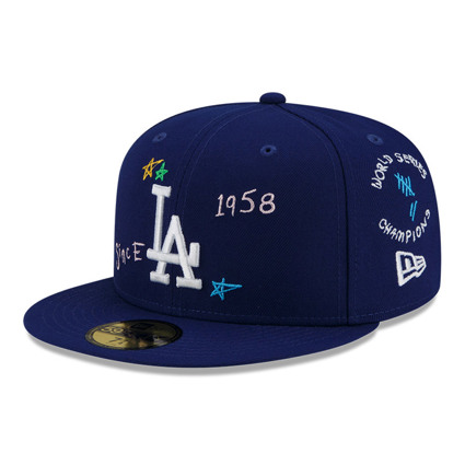Official New Era LA Dodgers MLB Scribble OTC 59FIFTY Fitted Cap | New ...