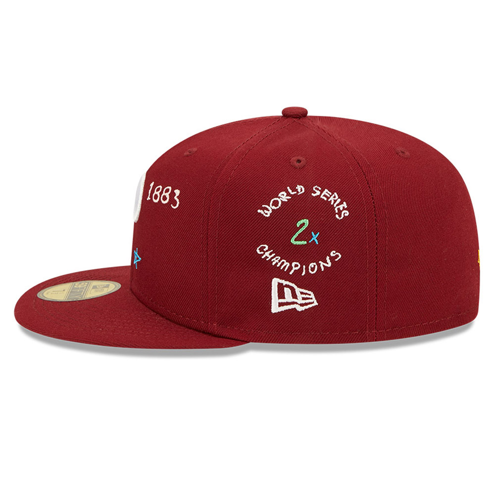 Philadelphia Phillies MLB Scribble Maroon 59FIFTY Cap