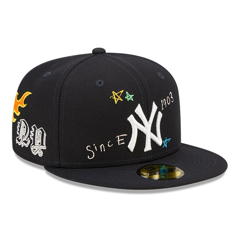 New York Yankees MLB Scribble Navy 59FIFTY Fitted Cap
