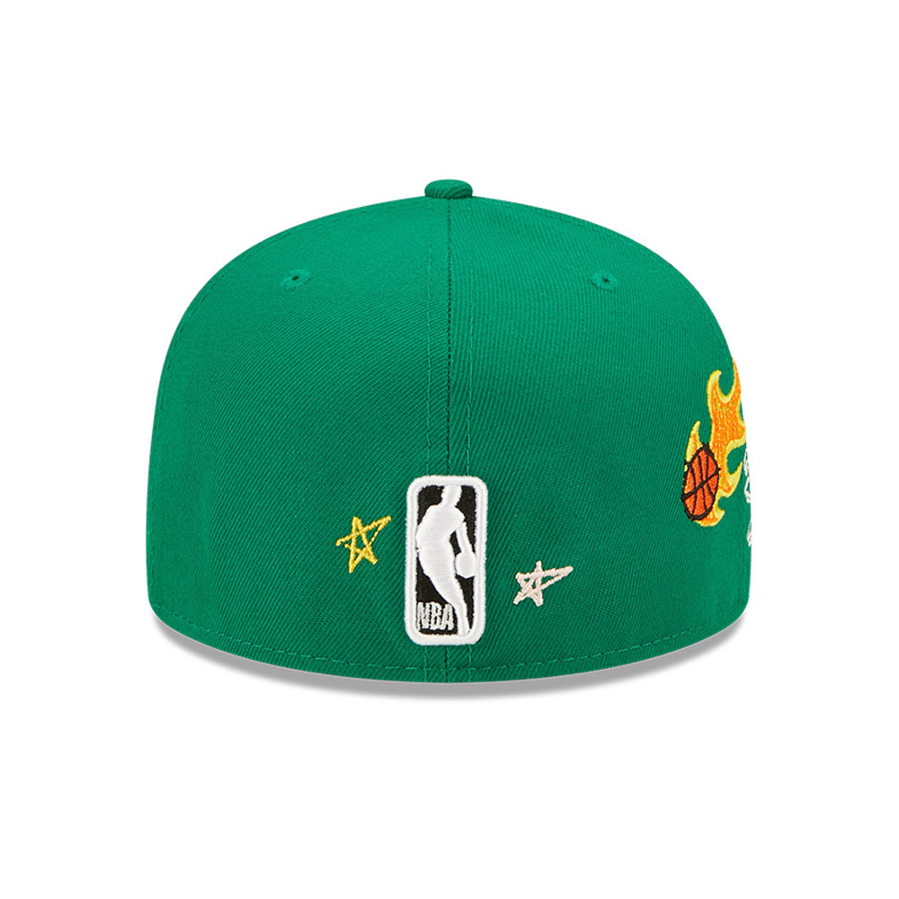 Boston Celtics NBA Scribble Green 59FIFTY Fitted Cap