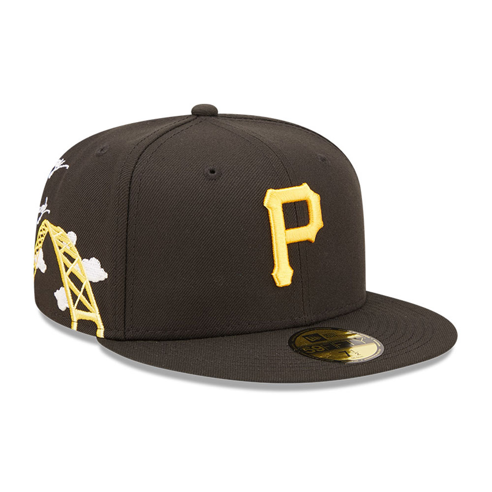 AUTHENTIC NEW ERA PITTSBURGH PIRATES FITTED BLACK BASEBALL CAP 
