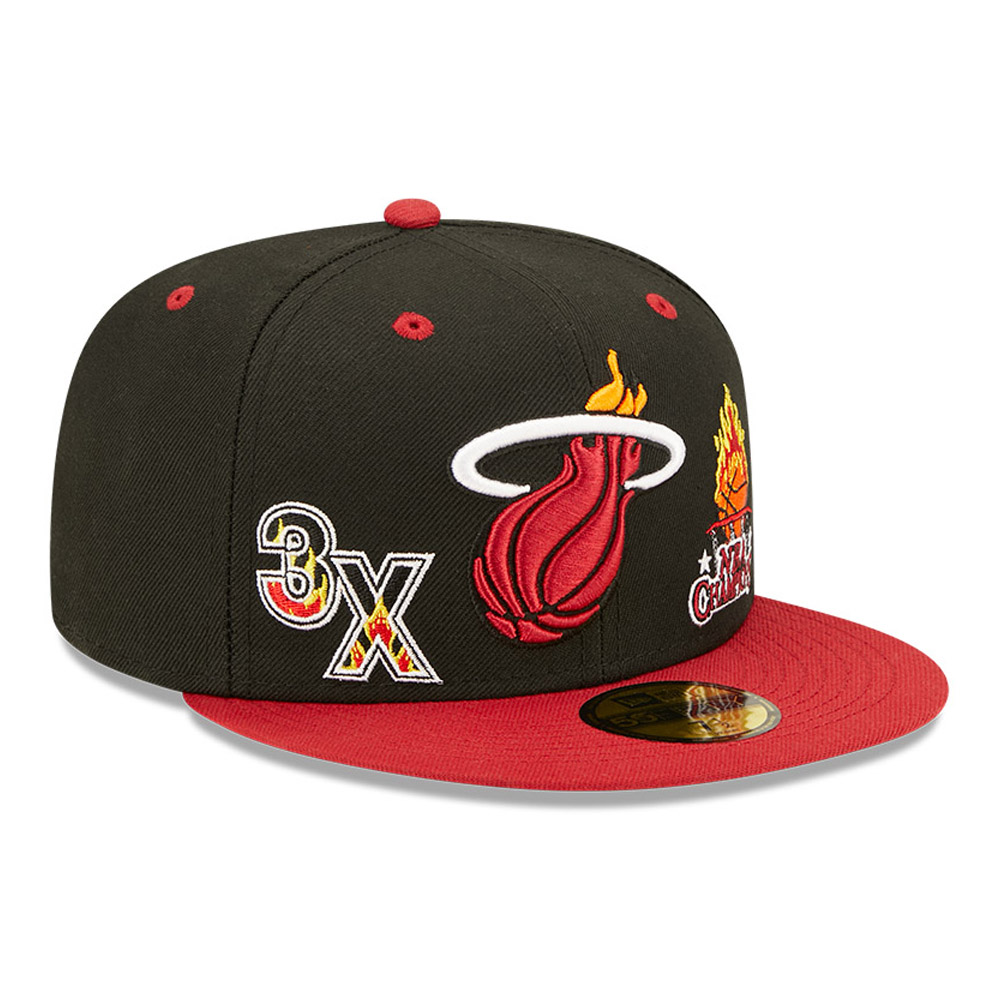 Miami Heat NBA Fire Black 59FIFTY Cap