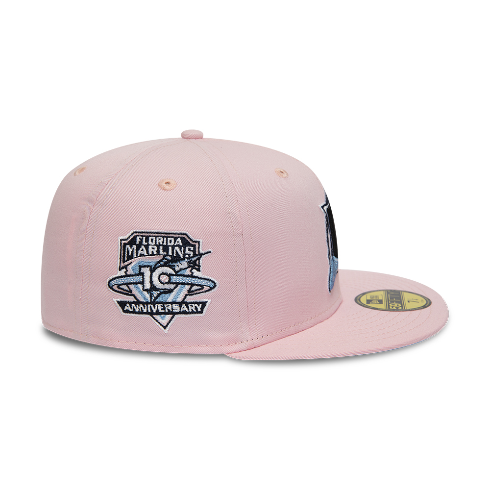 Official New Era Florida Marlins MLB Pastel Pink 59FIFTY Fitted Cap ...