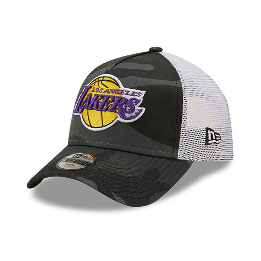 LA Lakers NBA Camo Kids A-Frame Trucker Cap