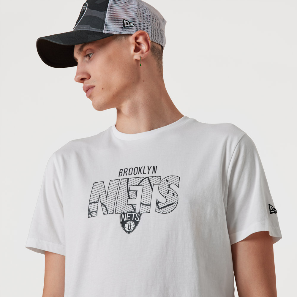 Brooklyn Nets NBA Wordmark White T-Shirt