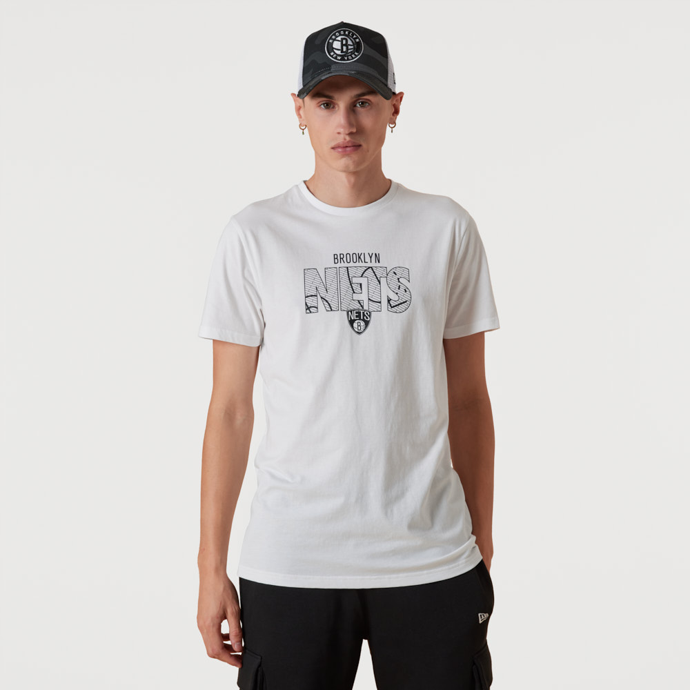 Brooklyn Nets NBA Wordmark White T-Shirt